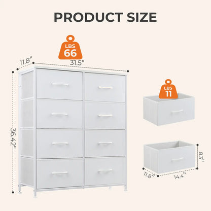 Sweetcrispy 8-Drawer Fabric Storage Tower Dresser