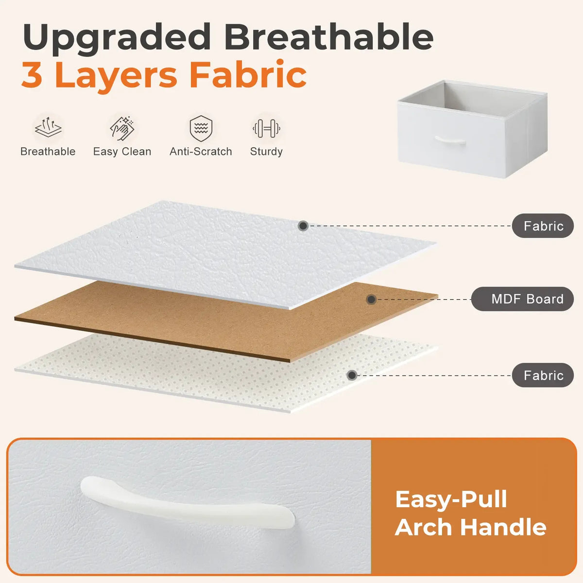 Sweetcrispy 8-Drawer Fabric Storage Tower Dresser
