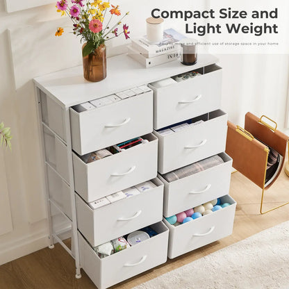 Sweetcrispy 8-Drawer Fabric Storage Tower Dresser