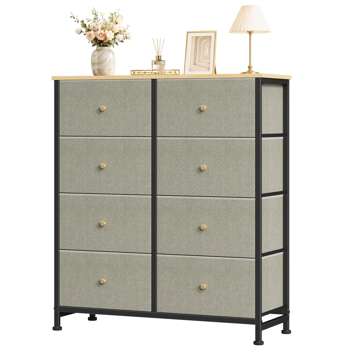 Sweetcrispy 8-Drawer Fabric Storage Tower Dresser