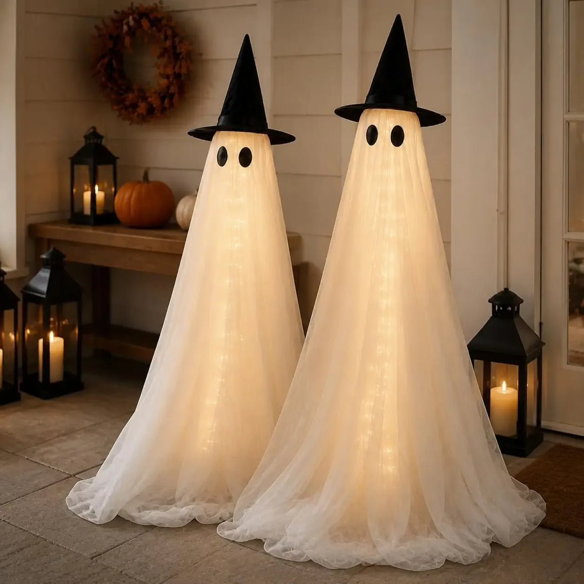 2-Pack 5FT Lighted Halloween Ghost Decorations