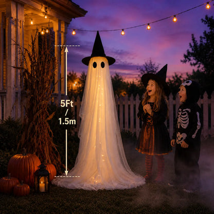 2-Pack 5FT Lighted Halloween Ghost Decorations