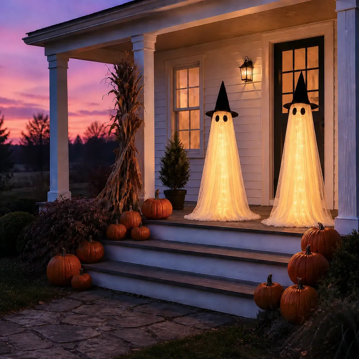 2-Pack 5FT Lighted Halloween Ghost Decorations