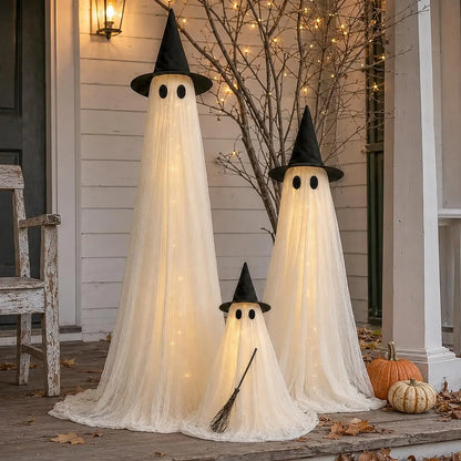 2-Pack 5FT Lighted Halloween Ghost Decorations