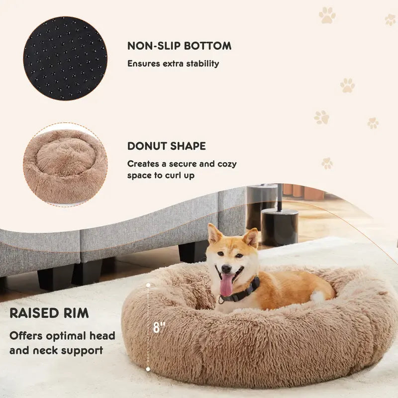Sweetcrispy Washable Donut Pet Bed for Cats & Small Dogs