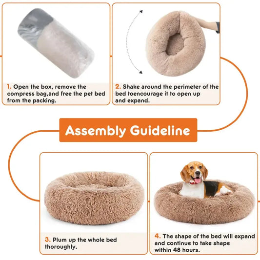 Sweetcrispy Washable Donut Pet Bed for Cats & Small Dogs