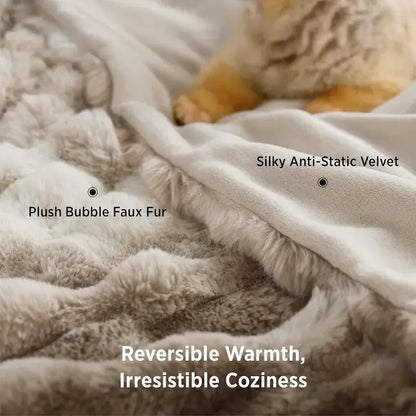 Bedsure Faux Rabbit Fur Plush Throw Blanket
