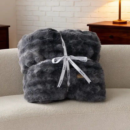 Bedsure Faux Rabbit Fur Plush Throw Blanket