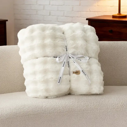 Bedsure Faux Rabbit Fur Plush Throw Blanket