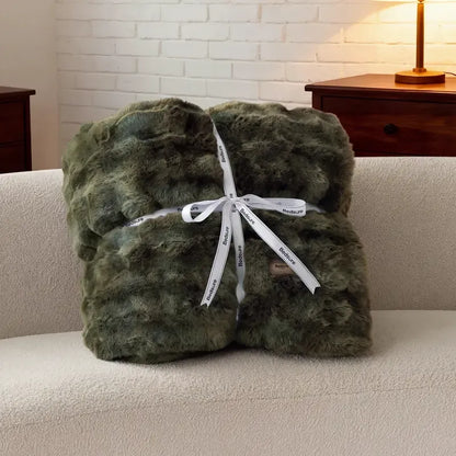 Bedsure Faux Rabbit Fur Plush Throw Blanket