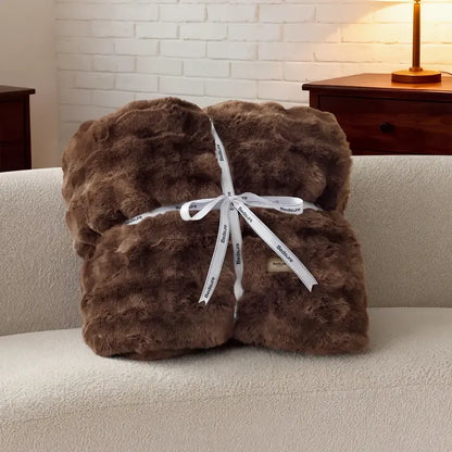 Bedsure Faux Rabbit Fur Plush Throw Blanket