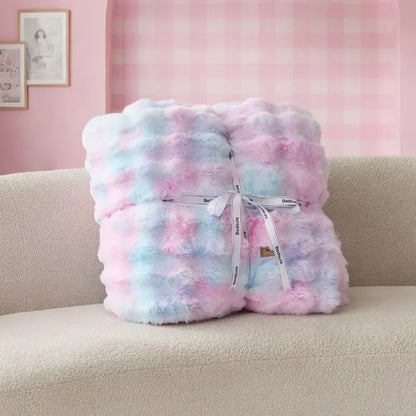 Bedsure Faux Rabbit Fur Plush Throw Blanket